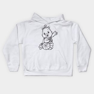 playing soccer Kids Hoodie